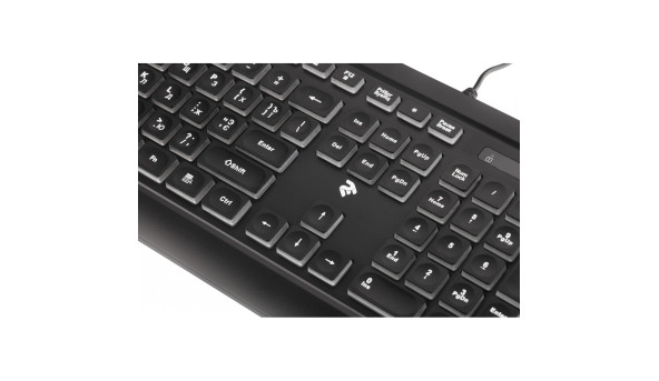 Клавіатура 2E KS120 біла підсвітка USB чорна - 594330