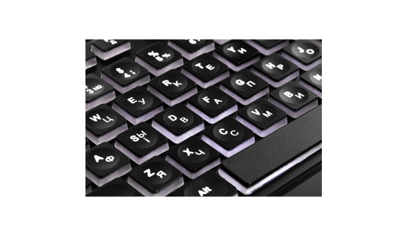 Клавіатура 2E KS120 біла підсвітка USB чорна - 594330