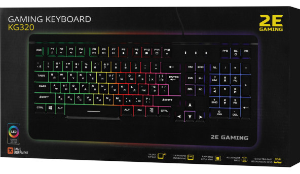 Клавіатура ігрова 2E Gaming KG320 LED USB Black Ukr - 594332