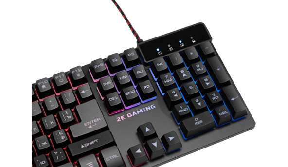 Клавіатура 2E GAMING KG280 LED USB Black UKR - 594337