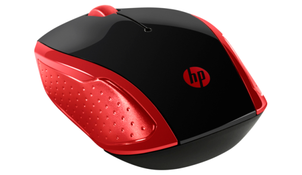 Мишка бездротова HP 200, 3 кн., 1000 dpi, чорно-червоний