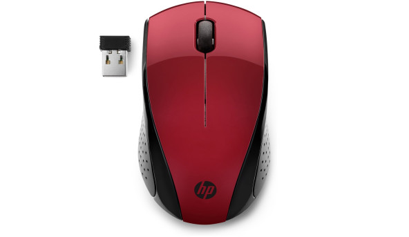 Мишка бездротова HP 220, чорно-червона
