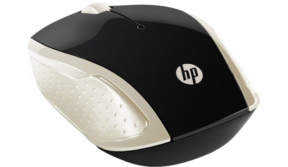 Мишка бездротова HP 200 Silk Gold Wireless Mouse, 3 кн., 1000 dpi, чорно-золотиста - 594377