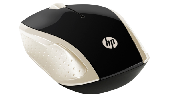 Мишка бездротова HP 200 Silk Gold Wireless Mouse, 3 кн., 1000 dpi, чорно-золотиста