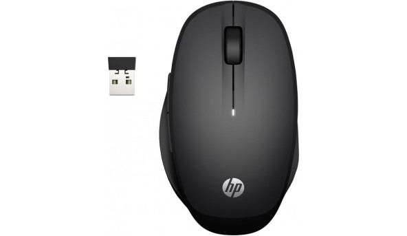 Мишка бездротова HP Dual Mode Black Mouse 300,Bluetooth, 3 кн., 1200-3600 dpi, чорна - 594381