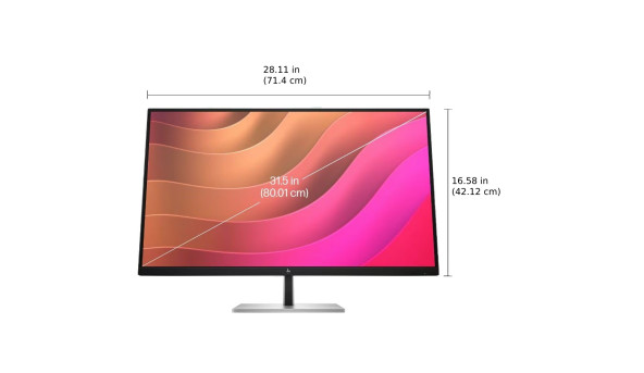 TFT 31.5" HP E32K G5, 4K UHD, IPS, HDMI, DP, USB-C, RJ-45, HAS, колонки, чорний - 594441
