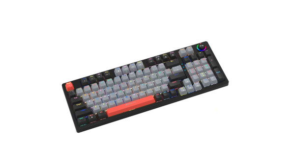 Клавіатура ігрова механічна XTRIKE ME GK-987 UA 96кл.+регулятор, RGB, USB, сіро-чорна - 594529