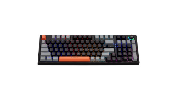 Клавіатура ігрова механічна XTRIKE ME GK-987 UA 96кл.+регулятор, RGB, USB, чорно-сіра