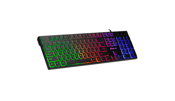 Клавіатура ігрова XTRIKE ME KB-511 UA 104кл. низ.профіль, райдужна LED підсв., USB чорна - 594531