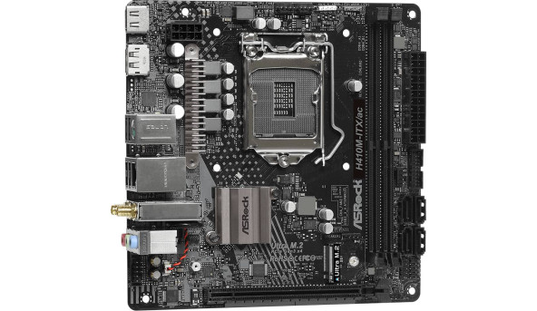 ASRock H410M-ITX/AC (1200/H410, 2*DDR4, 1xPCIex16, HDMI/DP, 4xSATAІІІ, M.2, GLan, WiFi, 7.1ch,mITX) - 595149