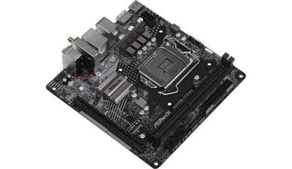ASRock H410M-ITX/AC (1200/H410, 2*DDR4, 1xPCIex16, HDMI/DP, 4xSATAІІІ, M.2, GLan, WiFi, 7.1ch,mITX) - 595149
