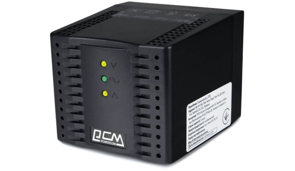 Стабілізатор напруги PowerCom TCA-2000 чорний - 595235