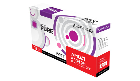 AMD Radeon RX 7700 XT Sapphire PURE GAMING OC, 12GB GDDR6, 192 bit, PCI-Express 4.0 x16
