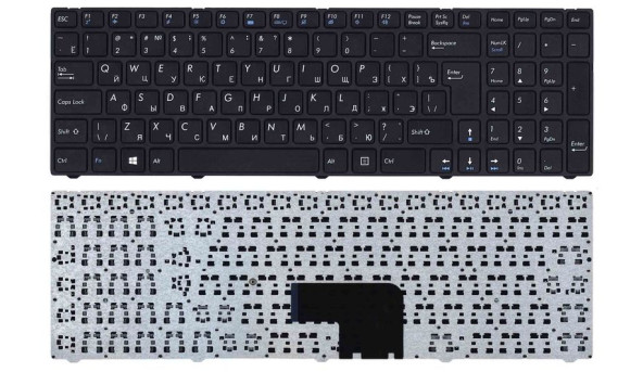 Клавіатура для ноутбука DNS (Pegatron C15, C17) Black, (With Frame) RU