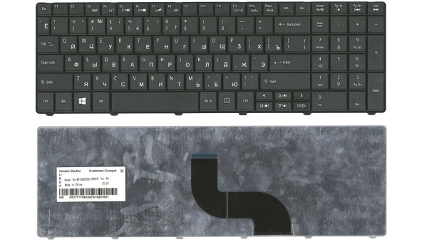 Клавиатура для ноутбука Acer Aspire E1-521, E1-531, E1-531G, E1-571, E1-571G, TravelMate 5335, 5542, 5735, 5740, 5742, 5744, 7740, 8531, 8537, 8571, 8572, P253, P253-E, P253-M, P253-MG, P453, Packard Bell EasyNote LE11, TE69 Black RU