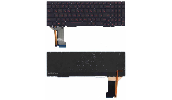 Клавіатура для ноутбука Asus (FX553VE) з підсвіткою (Light), Black, RU