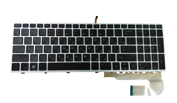 Клавіатура для ноутбука HP EliteBook 850 G5 з підсвіткою (Light), Black, (Grey Frame) RU