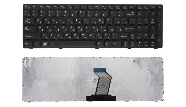 Клавиатура для ноутбука Lenovo IdeaPad (Z560, Z565, G570, G770) Black, (Black Frame), RU