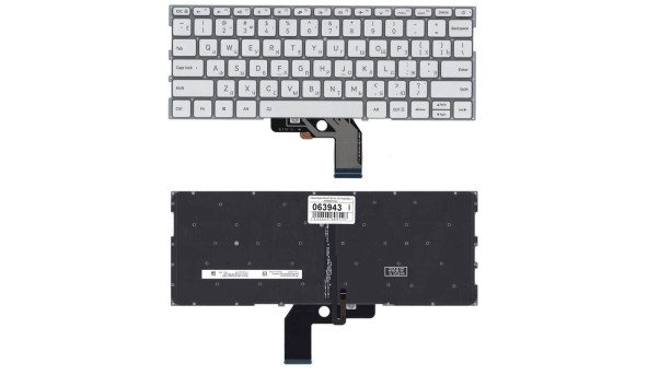 Клавиатура для ноутбука Xiaomi Mi Air (13.3) Silver с подсветкой (Light), (No Frame) RU