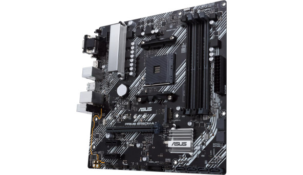 Asus PRIME B450M-A II (AM4/B450, 4*DDR4, PCIex16, DVI-D/VGA/HDMI, 6xSATAІІІ, M.2, GLan, 8ch, mATX) - 595870