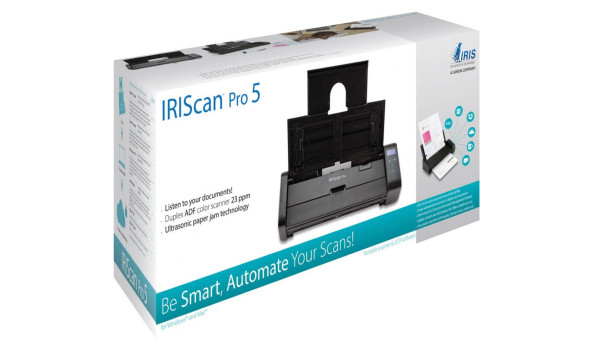 Сканер A4 Canon IRIScan Pro 5 (600x600 dpi, USB, ADF, 23 стор/хв, протяжний, чорний) - 596093