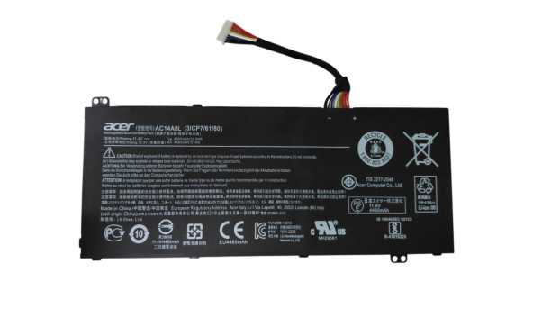 Акумулятор для ноутбука Acer AC14A8L Aspire VN7-571G 11.4 В Black 4465 мАг