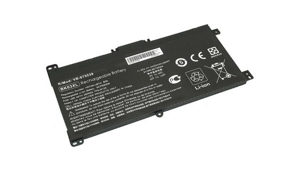 Аккумуляторная батарея для ноутбука HP BK03XL Pavilion X360 11.55V Black 3400mAh OEM