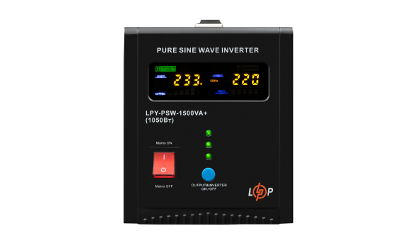 ДБЖ LogicPower LPY-PSW-1500VA+ (1050Вт) 10A/15A з правильною синусоїдою 24V