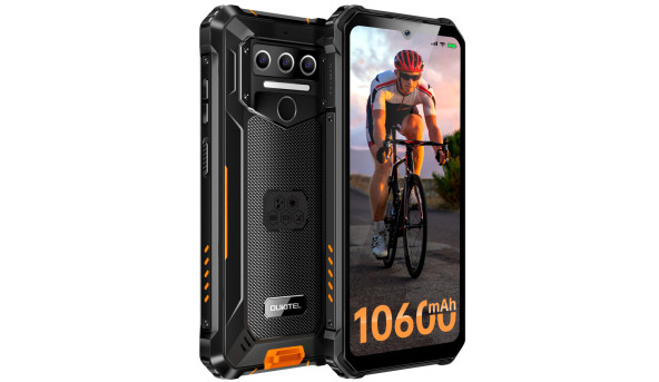 Смартфон Oukitel WP23 pro 6.52"HD+ /8GB/128GB / T606 /10600mAh /13+5Мп/ IP69K /NFC Black-Orange - 596949
