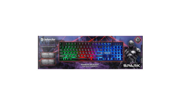 Клавіатура ігрова Defender Spark GK-300L UA LED підсвітка