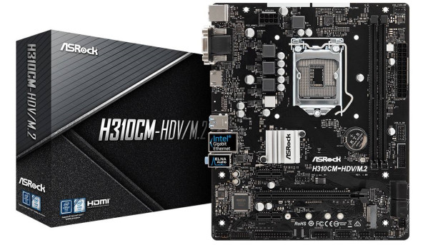 ASRock H310CM-HDV/M.2/REF (1151/H310, 2*DDR4, 1xPCIex16, 4xSATAIII, VGA/DVI-D/HDMI, GLan, mA