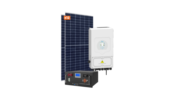 Обладнання для сонячної електростанції (СЕС) Преміум 6 kW АКБ 5,1 kWh LiFePO4 100 Ah - 597996