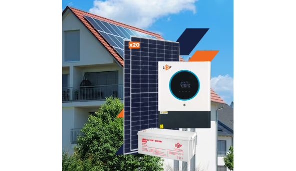 Оборудование для солнечной электростанции (СЭС) Стандарт 11 kW АКБ 9,6 kWh Gel 200 Ah