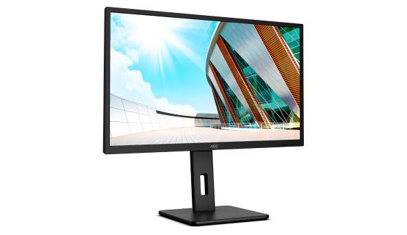 TFT 31.5" AOC Q32P2CA, IPS, QHD, 75Гц, 4мс, DP, HDMIx 2, USB hub, USB-C, HAS, Pivot, колонки, чорний - 598016