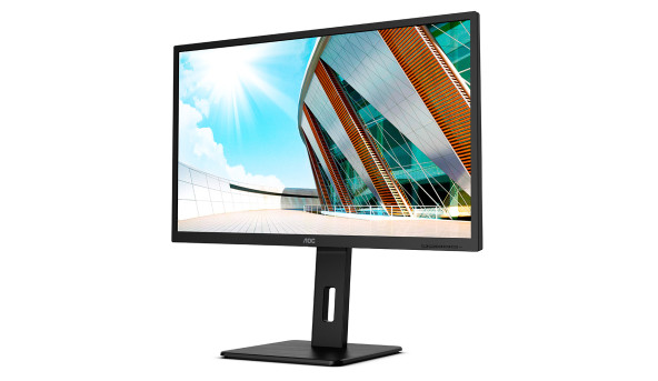 TFT 31.5" AOC Q32P2CA, IPS, QHD, 75Гц, 4мс, DP, HDMIx 2, USB hub, USB-C, HAS, Pivot, колонки, чорний - 598016