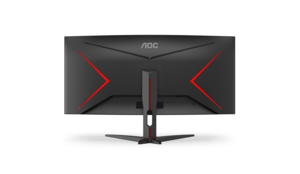 TFT 34" AOC CU34G2XE, WQHD, VA, 144Гц, 1мс, вигнутий, DP, HDMI, колонки, чорний з червоним - 598021