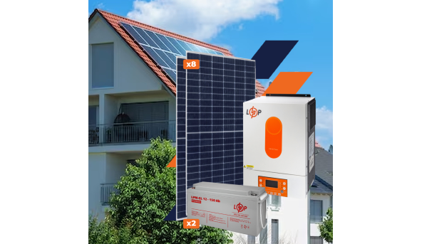 Оборудование для солнечной электростанции (СЭС) Стандарт 4 kW АКБ 3,6kWh Gel 150 Ah
