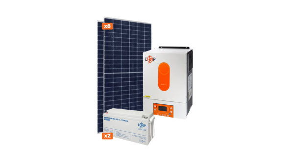 Оборудование для солнечной электростанции (СЭС) Cтандарт 4 kW АКБ 3,6kWh MGel 150 Ah