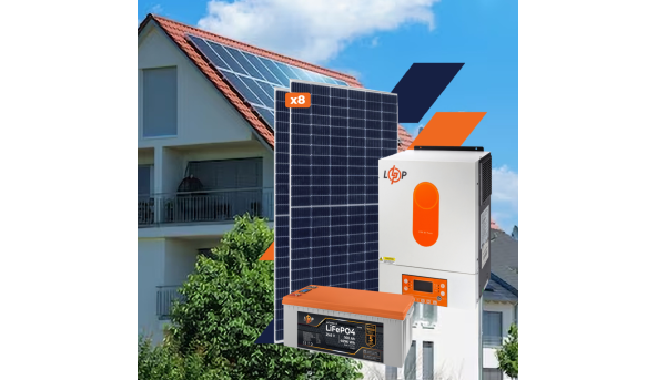 Оборудование для солнечной электростанции (СЭС) Премиум 4 kW АКБ 4kWh LiFePO4 160 Ah