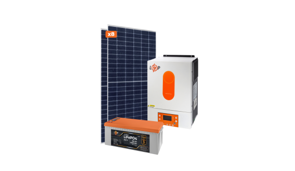 Оборудование для солнечной электростанции (СЭС) Премиум 4 kW АКБ 4kWh LiFePO4 160 Ah
