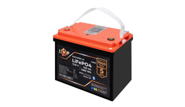 Акумулятор LP LiFePO4 12,8V - 100 Ah (1280Wh) (BMS 100A/50А) пластик Smart BT - 598061