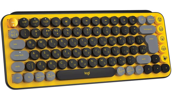 Клавіатура ігрова механічна Logitech POP Keys Wireless with Emoji Keys, чорна - 598194