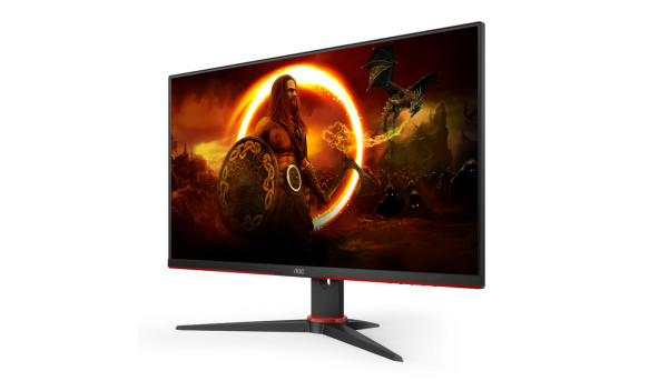 TFT 23.8" AOC 24G2SAE/BK, VA, 165Hz, D-Sub, 2xHDMI, DP, колонки, чорний з червон - 598208