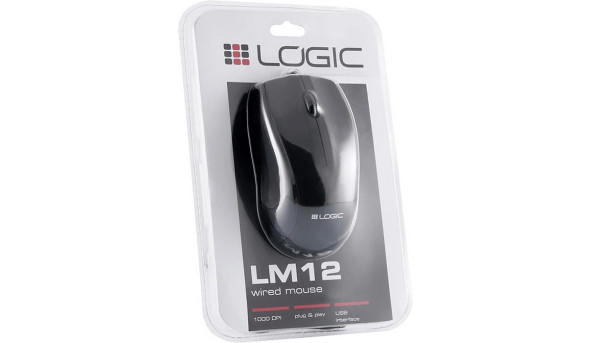 Мишка  LogicConcept LM-12, 3 кн., 1000dpi, чорна