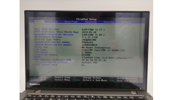 Матрица в сборе крышка сенсор петли шлейф матрицы для ноутбука Lenovo ThinkPad T440s Б/У