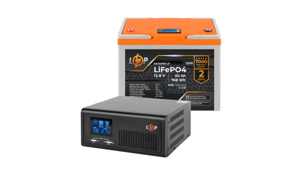 Комплект резервного живлення LP (LogicPower) ДБЖ + літієва (LiFePO4) батарея (UPS B430+ АКБ LiFePO4 768Wh)