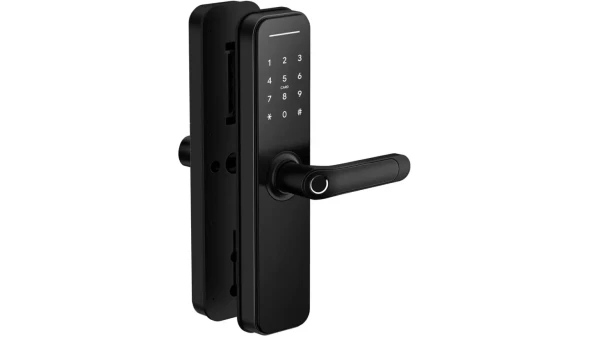 Умный дверной биометрический замок SEVEN LOCK SL-7766BFW black (врезная часть 7068)