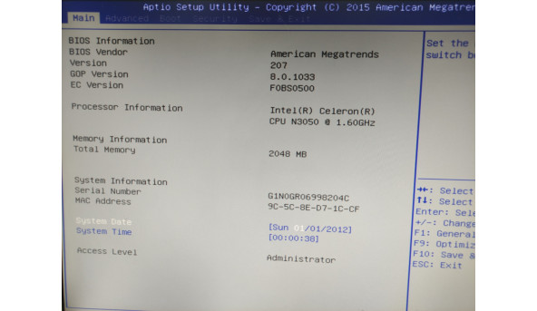 Материнська плата для ноутбука Asus X540 R540 X540SA Rev. 2.1 60NB0B30-MB1120 R210 N3050 2GB RAM Б/В - 600680