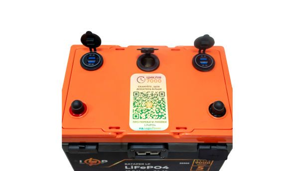 Акумулятор LP LiFePO4 12,8V - 64 Ah (820Wh) (BMS 80A/40А) пластик 2XT90 4USB стартер - 601143