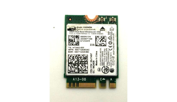 Модем Wi-fi+BT модуль M.2 для Lenovo Intel 3165ngw (00JT497) Б/В